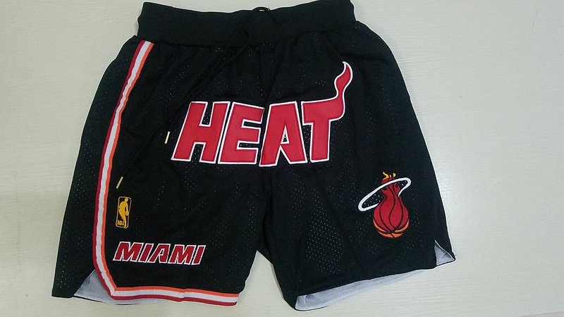Men 2019 NBA Nike Miami Heat black shorts->miami heat->NBA Jersey
